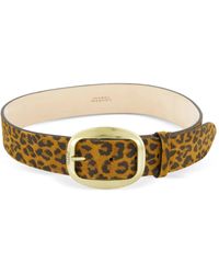 Isabel Marant - Leopard Print Calf Leather Belt - Lyst