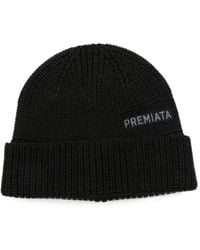 Premiata - Logo-Print Ribbed-Knit Beanie Hat - Lyst