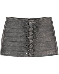 Manokhi - Buckle-detailed Mini Leather Skirt - Lyst