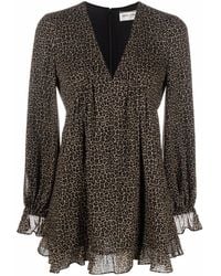 Saint Laurent - Leopard-print Short Dress - Lyst