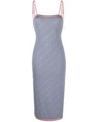 Fendi - Midi-jurk Met Monogram - Lyst