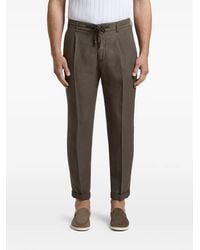 Peserico - Drawstring-Waist Pleated Trousers - Lyst