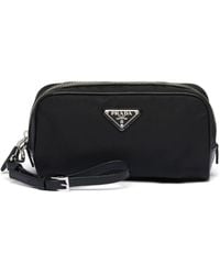 Prada - Logo-Plaque Zipped Wash Bag - Lyst
