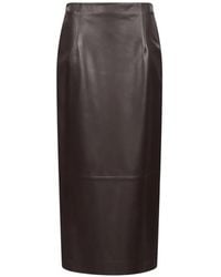 Loulou de Saison - Inga Leather Pencil Maxi Skirt - Lyst
