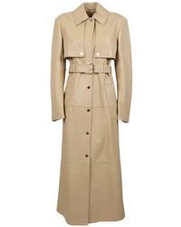 Sportmax - Belted Leather Coat - Lyst