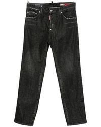 DSquared² - Distressed Logo-Patch Jeans - Lyst