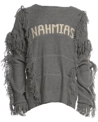 NAHMIAS - Crew-Neck Fringed Distressed Sweater - Lyst