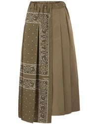 Weekend by Maxmara - Printed Twill And Cotton Drill Skirt - Lyst