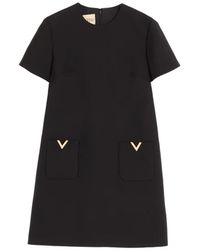 Valentino Garavani - Crepe Couture Short-Sleeve Mini Dress - Lyst