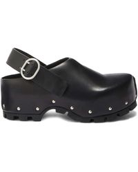 Jil Sander - Stud-Embellished Leather Clogs - Lyst