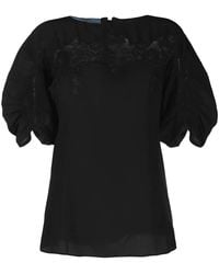 Prada - Lace-Panel Silk Blouse - Lyst