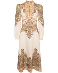 Zimmermann - Natura Buttoned Midi Dress - Lyst