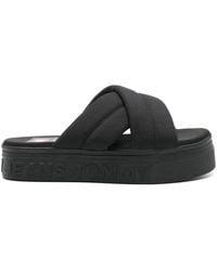 Tommy Hilfiger - Logo-Embossed Platform Sandals - Lyst
