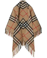 Burberry - Vintage Check-pattern Wool Cape - Lyst