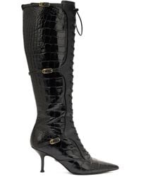 Roberto Cavalli - Schnürstiefel Mit Kroko-Effekt - Lyst