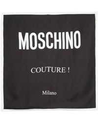 Moschino - Seidenschal mit Logo-Print - Lyst