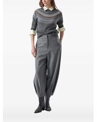 Weekend by Maxmara - Jacquard-Knit Short-Sleeve Sweater - Lyst