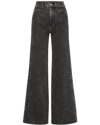 Veronica Beard - Grant Stud-Embellished Wide-Leg Jeans - Lyst