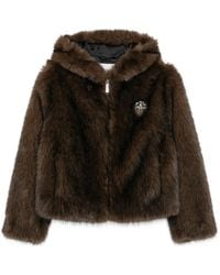 Maje - Hooded Faux-Fur Coat - Lyst