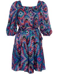 Eres - Zijden Mini-jurk Met Geometrische Print - Lyst