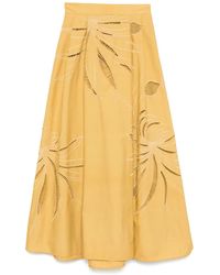 Elie Saab - Jupe Mi-Longue À Broderies - Lyst
