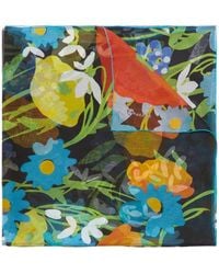 Burberry - Floral-print Silk Scarf - Lyst