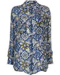 Chufy Camisa Pia con motivo floral - Azul
