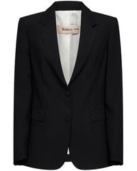 Blanca Vita - Single-Breasted Structured-Shoulder Blazer - Lyst