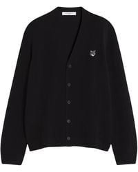 Maison Kitsuné - Fox Head-Detail Wool Cardigan - Lyst
