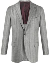 Kiton - Pinstripe Print Blazer - Lyst