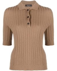 Fabiana Filippi - Ribbed-Knit Cashmere Polo Top - Lyst
