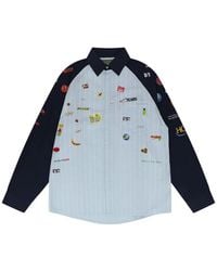 DENIM TEARS - Patch-Detail Striped Shirt - Lyst