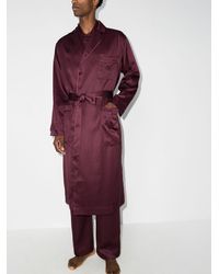 CDLP Home piped-trim robe in Lila für Herren Herren Bekleidung Nachtwäsche Bademäntel und Morgenmäntel 