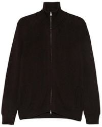 LUIGI GENTILE - Ribbed-Knit Zip-Up Cardigan - Lyst