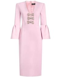 Jenny Packham - Debut Crystal-Embellished Bell-Sleeve Dress - Lyst