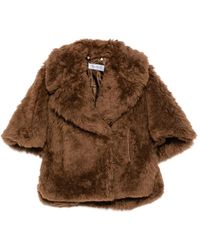 Max Mara - Double-Breasted Faux-Fur Jacket - Lyst