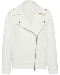 Brunello Cucinelli - Linen And Cotton Zipped Jacket - Lyst