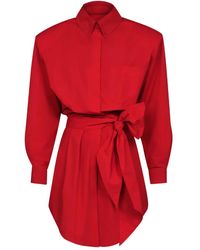 Alexandre Vauthier - Mini-Blousejurk Met Gestrikte Taille - Lyst