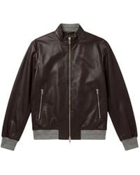 Liu Jo - Perforated-Leather Bomber Jacket - Lyst