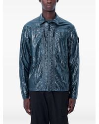 Stone Island - 1200031 Nylon Lucido Comfort-Fit Zip-Up Overshirt With Chest Pockets - Lyst