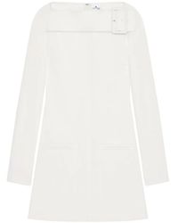 Courreges - Buckle Long-Sleeves Mini Dress - Lyst
