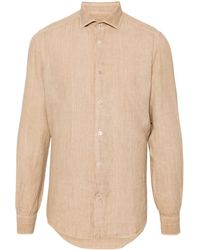 Eleventy - Long Sleeve Linen Shirt - Lyst