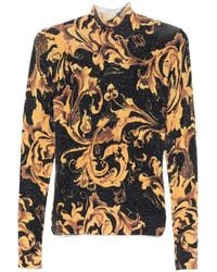 Versace Jeans Couture - Baroque High-Neck Blouse - Lyst