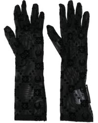 Marine Serre - Flocked-Monogram Gloves - Lyst