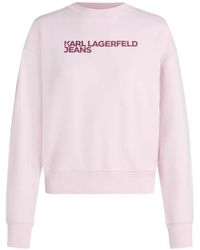 KARL LAGERFELD - Logo-Print Drop-Shoulder Sweatshirt - Lyst