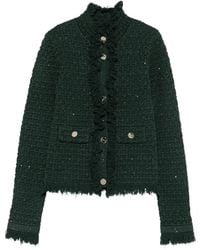 Liu Jo - Ruffled Bouclé-Knit Cardigan - Lyst