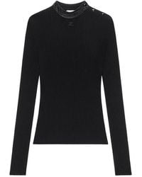 Courreges - Vinyl-Collar Ribbed T-Shirt - Lyst