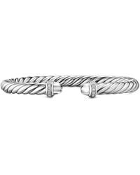 David Yurman - Sterling Cable Flex Diamond Bracelet - Lyst