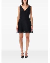 Valentino Garavani - Mini Lace-Trim V-Neck Dress - Lyst