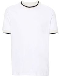 Peserico - Ribbed-border Cotton T-shirt - Lyst